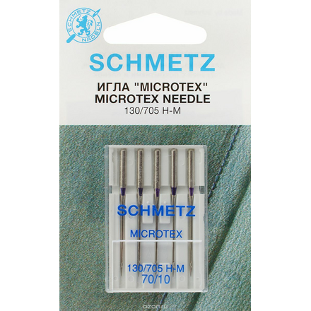 Иглы микротекс "Schmetz" , особо острые, № 70, 5 шт