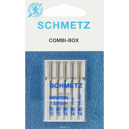 Иглы комбинированные "Schmetz" № 70, 80, 90, 90(J), 90(S), 5 шт