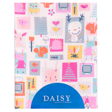 DAISY пеленка фланель 90*150 1 шт. Мультяшки, розовый DAISY фланель 2