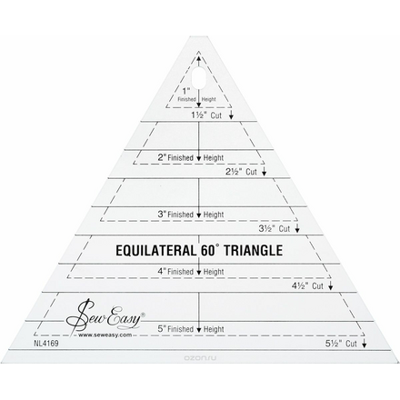 Hemline Лекало для создания равносторонних треугольников разных размеров с углами 60°. NL4169