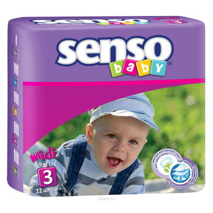 Senso Baby Подгузники детские Midi 4-9 кг 22 шт 300022