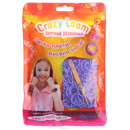 Оригами Набор резиночек Crazy Loom цвет фиолетовый 500 шт 01165_сиреневый