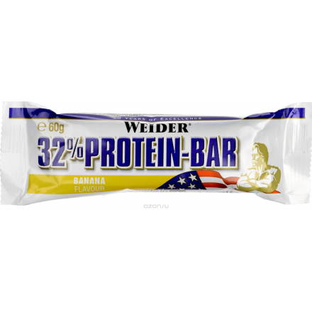 Батончик протеиновый Weider "32% Protein Bar", банан, 60 г 30807