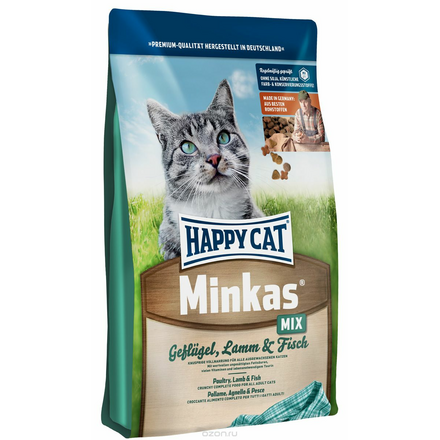 Happy Cat Сухой корм для кошек Minkas с птицей, 1,5 кг 70046