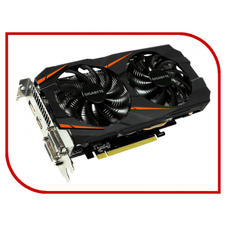 Видеокарта GigaByte GeForce GTX 1060 1556Mhz PCI-E 3.0 6144Mb 8008Mhz 192 bit DVI HDMI GV-N1060WF2OC-6GD