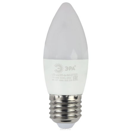 Лампа светодиодная "ЭРА", LED smd B35-6w-840-E27 ECO 5055945538298