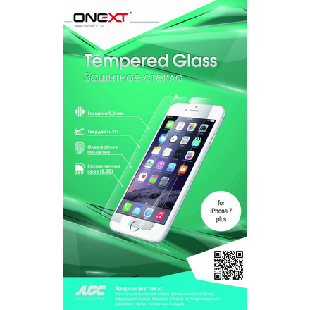 Защитное стекло Onext Onext 3D Glass для iPhone 7 Plus белая рамка