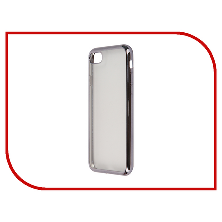 Аксессуар Чехол SkinBox Silicone Chrome Border 4People для iPhone 7 Dark Silver T-S-AI7-008