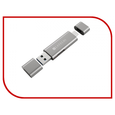 Satechi Aluminum Type-C USB 3.0 and Micro/SD Card Reader Space Gray B01EU2KRJM / ST-TCCRAM