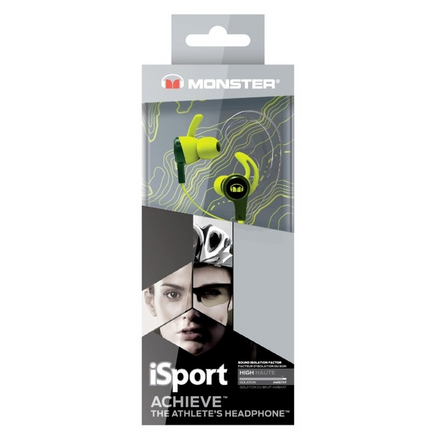 Внутриканальные наушники Monster iSport Achieve Green