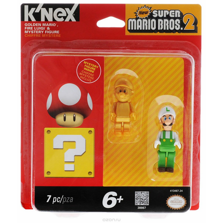 K'nex Набор фигурок Golden Mario Fire Luigi & Mystery Figure 38867