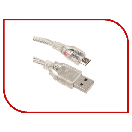 Аксессуар Greenconnect Premium USB 2.0 AM-Micro B 5pin 2.0m Transparent GCR-UA2MCB2-BD2SG-2.0m