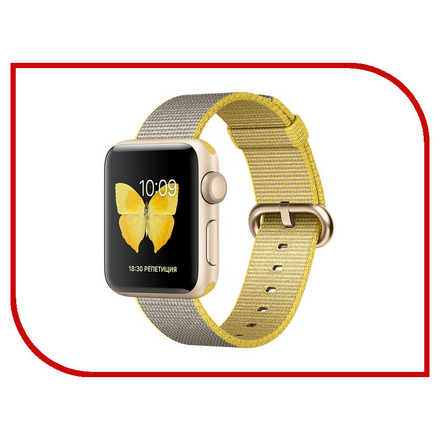 Умные часы APPLE Watch Series 2 38mm Gold with Yellow-Light Grey Woven Nylon Band MNP32RU/A