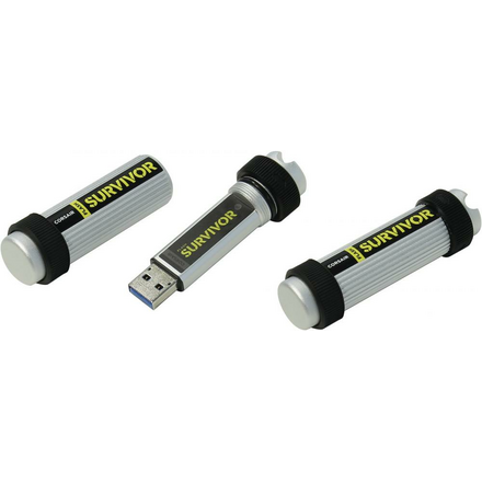 USB флешка Corsair Survivor 16Gb (серебристо-черный)