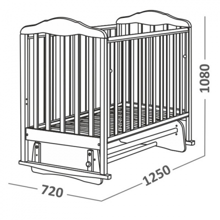 Кроватка СКВ Компани Березка поперечный маятник 17400 Орех