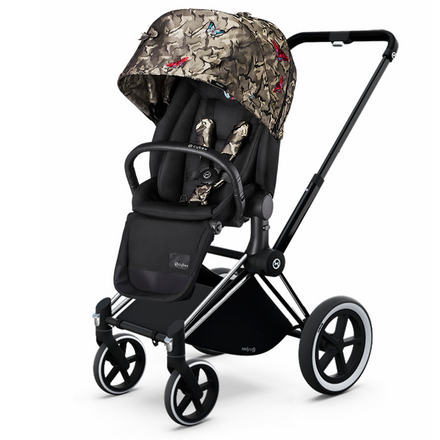 CYBEX коляска прогулочная PRIAM, шасси Chrome с колесами All Terrain, Butterfly