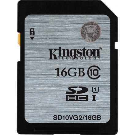 Карта памяти Kingston SDHC 16Gb Class10 SD10VG2/16GB