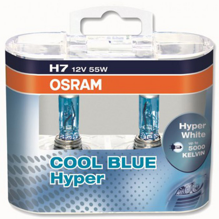 Автомобильная лампа H7 55W Cool Blue Hyper Plus 2 шт. OSRAM 62210CBH+-DUOBOX