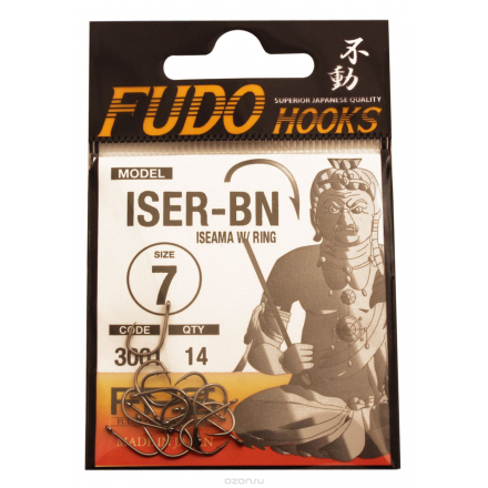 Крючок Fudo "Iseama W/Ring", №7 BN (3001), 14 шт 12718