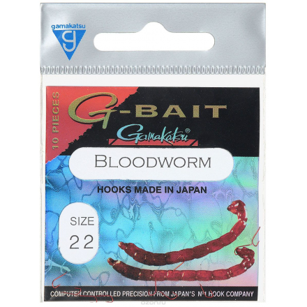 Крючок рыболовный Gamakatsu "G-Bait. Bloodworm", №22, 10 шт G-Bait № 22