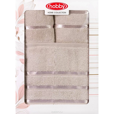 Набор полотенец Hobby Home Collection "Dolce", цвет: коричневый, 3 шт 1501001208