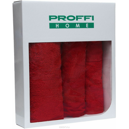 Набор полотенец "Proffi Home", цвет: красный, 4 шт. PH8394 PH8394_red