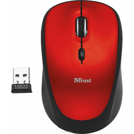 Trust Yvi Wireless Mouse, Black Red мышь 19522