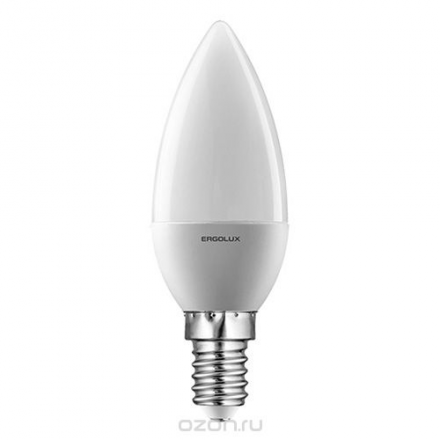 Лампа светодиодная Ergolux LED-C35-7W-E14-3K, теплый свет, 7 Вт 12134