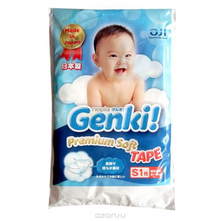 Nepia Genki Подгузник S 4-8 кг 1 шт 555522