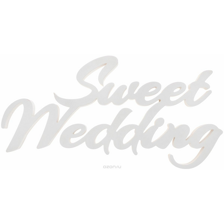 Табличка декоративная Magellanno "Sweet Wedding", цвет: белый, 58 х 31 см DEC014W