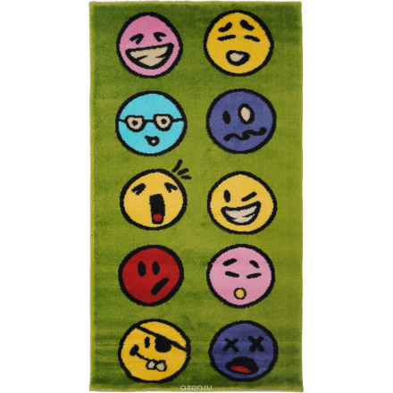 Ковер детский Kamalak Tekstil "Emoji", прямоугольный, 60 x 110 см УКД-2030