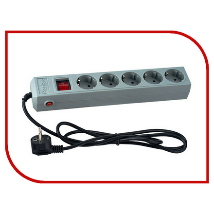 Сетевой фильтр Perfeo 5 Sockets 1.8m Grey PF-SP-5/1.8-G PF-SP-5/1.8-B