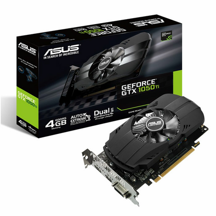 Видеокарта ASUS GeForce GTX 1050 Ti 4096Mb, PH-GTX1050TI-4G DVI-D, HDMI, DP Ret