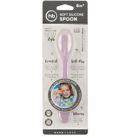 Ложка для кормления Happy Baby силиконовая Soft Silicone Spoon 15026 Violet