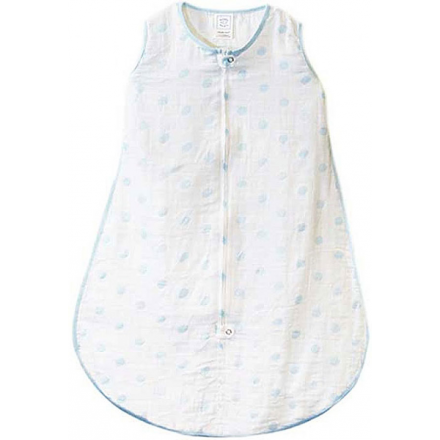 SWADDLE DESIGNS спальный мешок muslin zzZipMe Sack - 6-12M Blue Dots