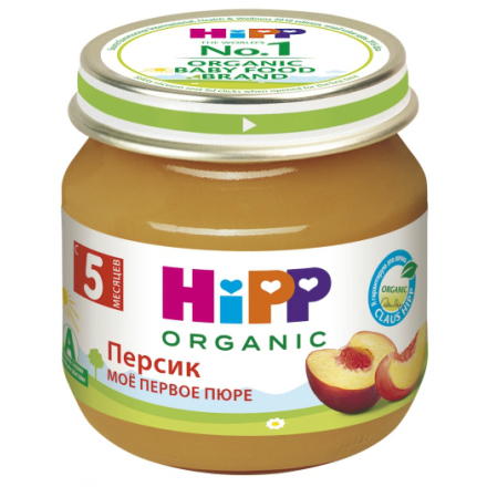 HIPP BIO пюре персики &quot;Мое первое пюре&quot;с 5 мес., 80 г 4423