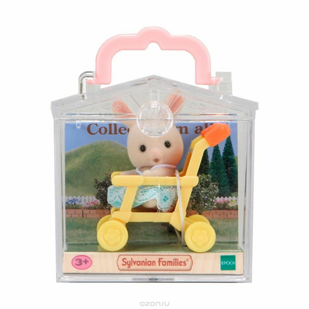 Sylvanian Families Фигурка Малыш кролик в коляске 5200