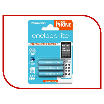 Аккумулятор AAA - Panasonic Eneloop Lite 550 mAh (3 штуки) BK-4LCCE/3DE 84885