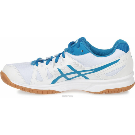 Кроссовки для волейбола мужские Asics Gel-Upcourt, цвет: белый, сине-голубой. B400N-0143. Размер 10H (43)