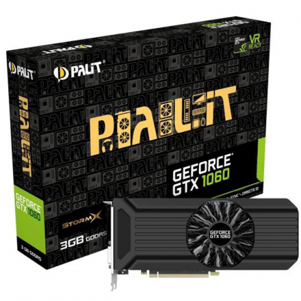 Видеокарта Palit GeForce GTX 1060 3072Mb (PA-GTX1060 StormX 3G) DVI-D, HDMI, 3xDP Ret