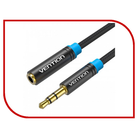 Аксессуар Vention аудио Jack 3.5 mm M/Jack 3.5 mm F Black 1m VAB-B06-B100-M