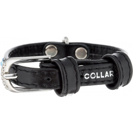 Ошейник для собак "CoLLaR Glamour", цвет: черный, ширина 9 мм, обхват шеи 18-21 см