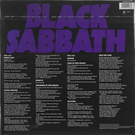 BLACK SABBATH BLACK SABBATH - MASTER OF REALITY