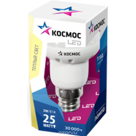 Лампа светодиодная Космос "Стандарт", R39, 220V, теплый свет, цоколь E14, 4W Lksm_LED4wR39E1430