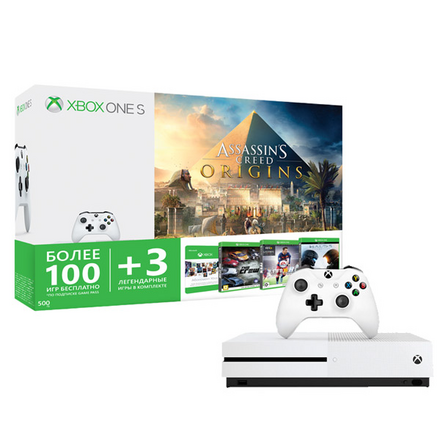 Игровая консоль Xbox One Microsoft S 500GB+AC Origins+Halo5Guardians+FIFA16+Crew код