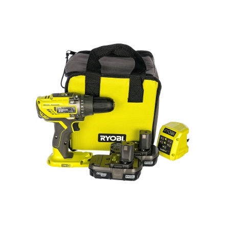 Компактная дрель-шуруповерт ryobi r18dd3-213s