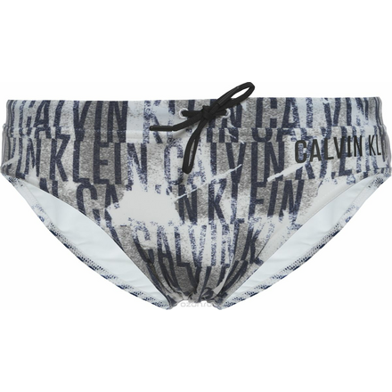 Плавки купальные мужские Calvin Klein Underwear, цвет: белый, черный. KM0KM00140. Размер L (50)