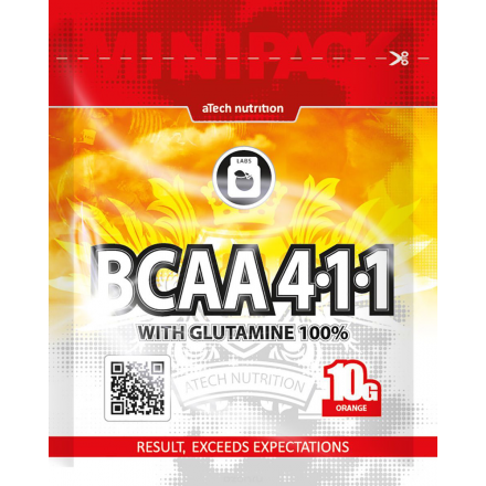 Комплекс аминокислотный aTech Nutrition "BCAA 4:1:1 с глютамином", апельсин, 10 г 4600017785110