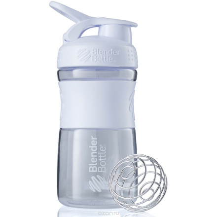 Шейкер спортивный BlenderBottle "SportMixer", цвет: белый, прозрачный, 591 мл BB-SM20-CWHI