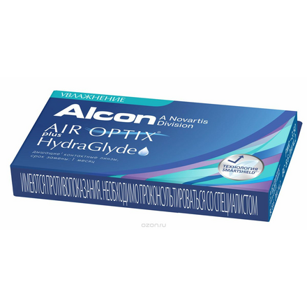 ALCON Контактные линзы AIR OPTIX plus HydraGlyde (3 pack)/Радиус кривизны 8,6/Оптическая сила -1.00 00-1383